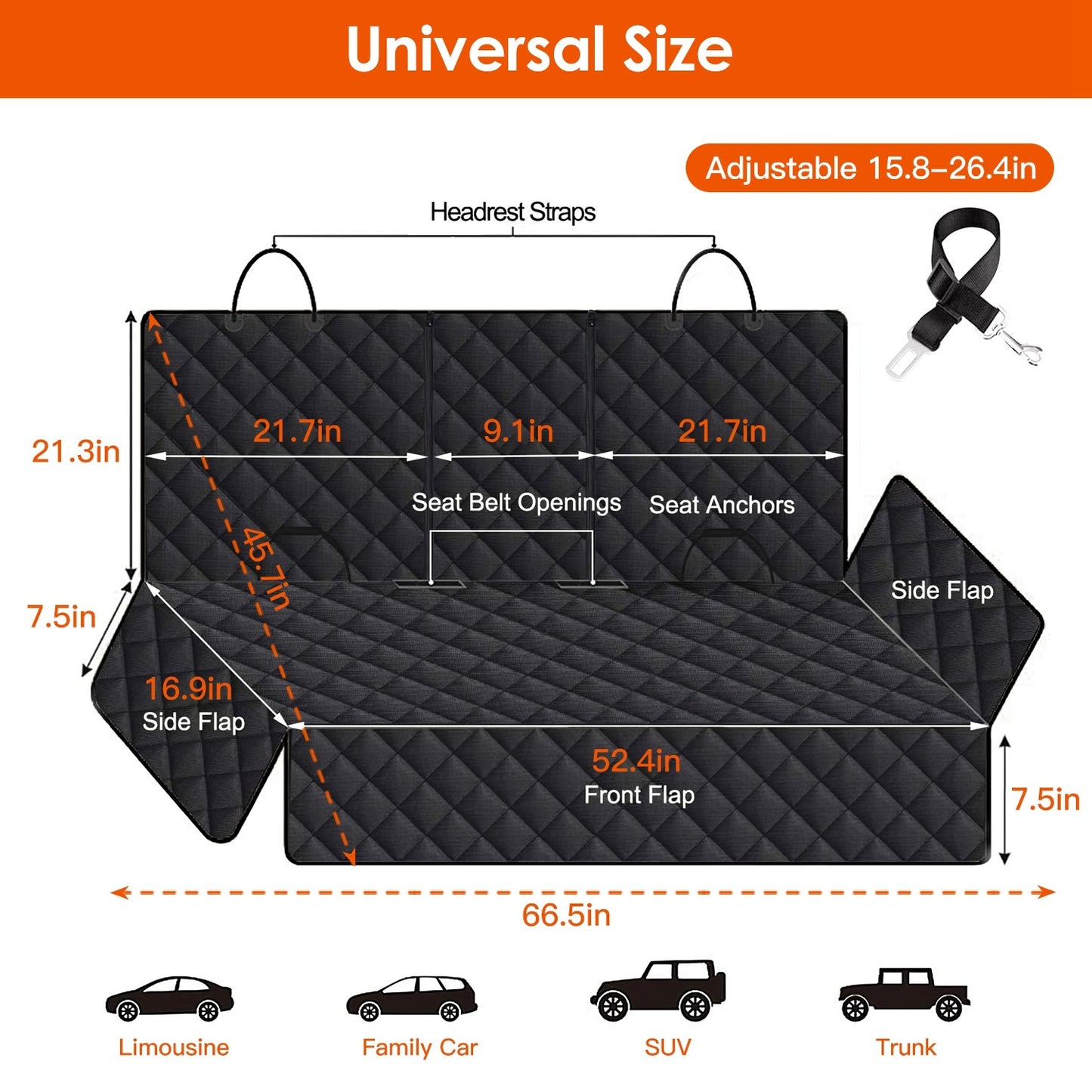 Dog Car Seat Cover | Waterproof & Scratchproof Back Seat Protector