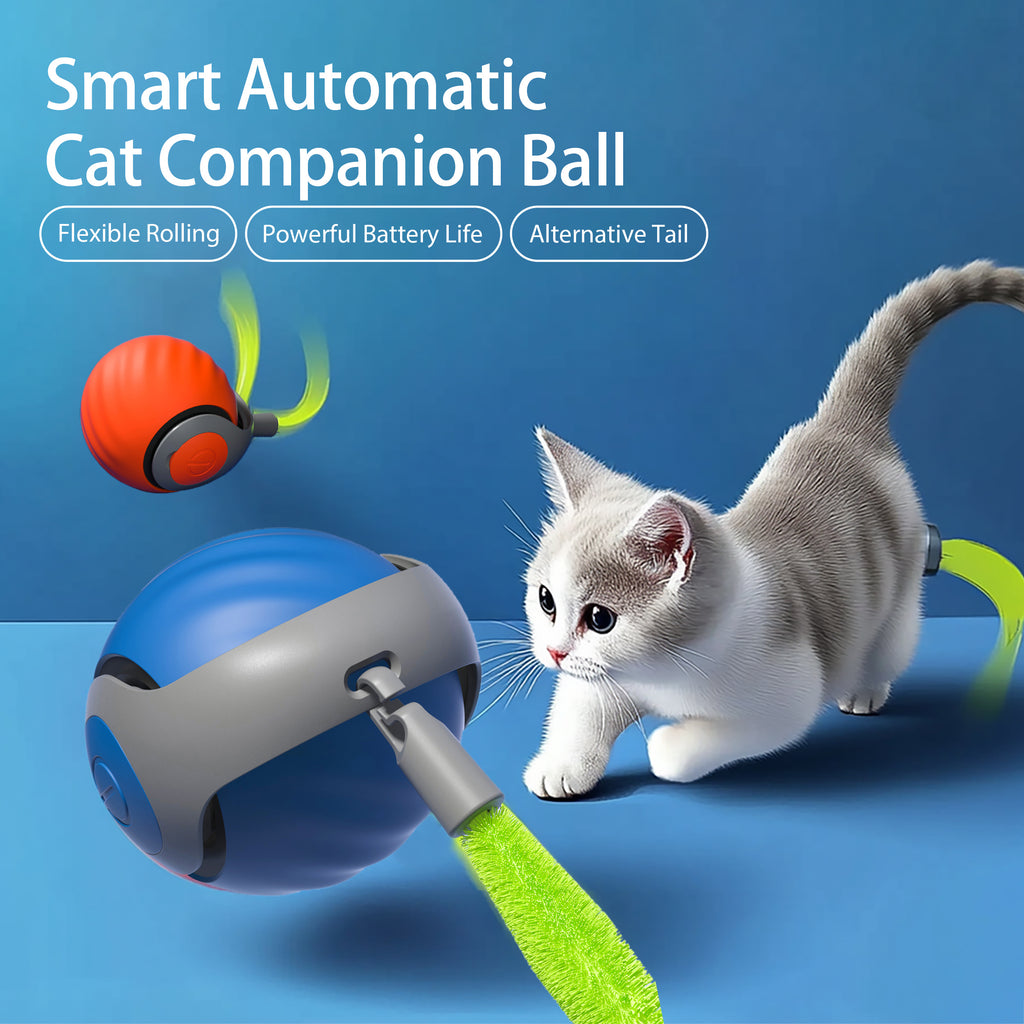 Smart Rechargeable Interactive Cat Ball – Automatic Teaser Toy for Cats | Type-C, Pet Fun & New Year Gift
