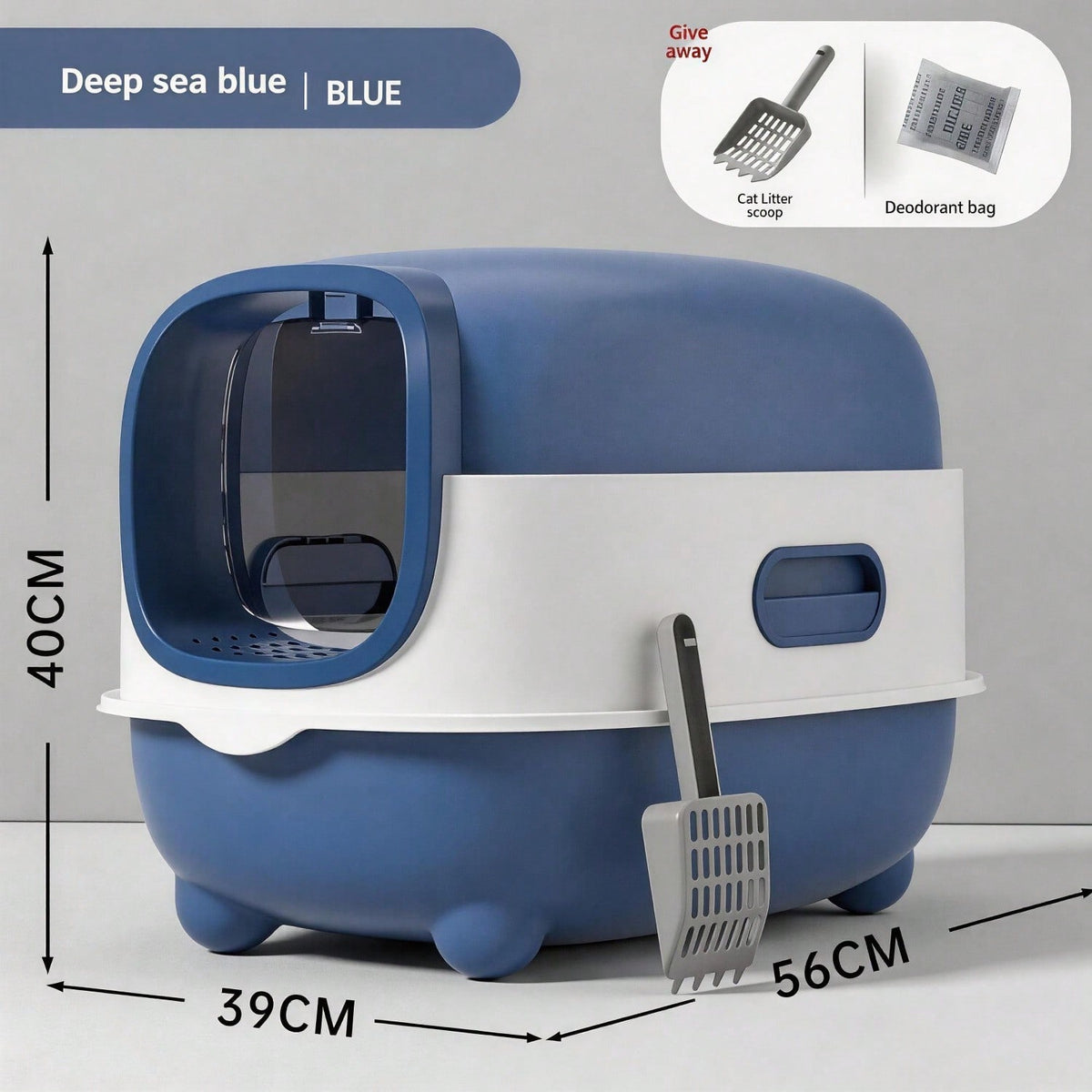 FurryFable Fully Enclosed Cat Litter Box | UV Odor Control