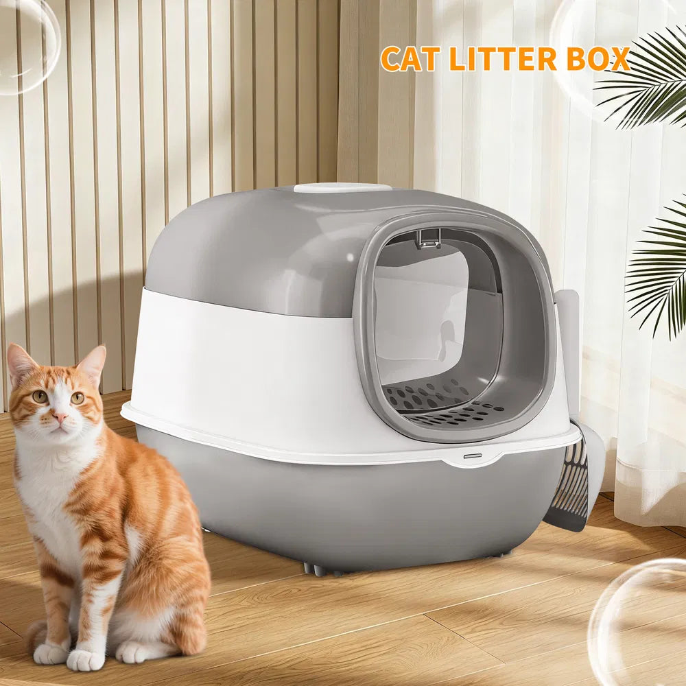 Premium Thick Gray Cat Litter Box | Stable & Durable Design