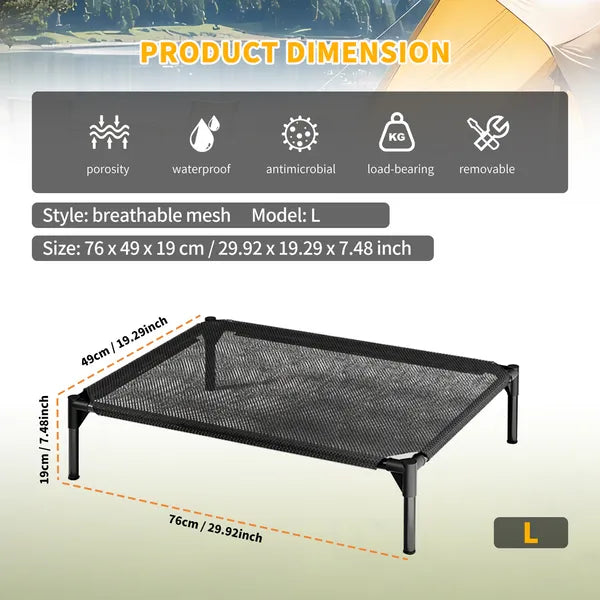 L Cooling Mesh Pet Bed - Ventilated, Outdoor & Indoor Comfort