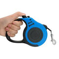 Diagram or infographic explaining the one-touch brake functionality of the retractable leash.