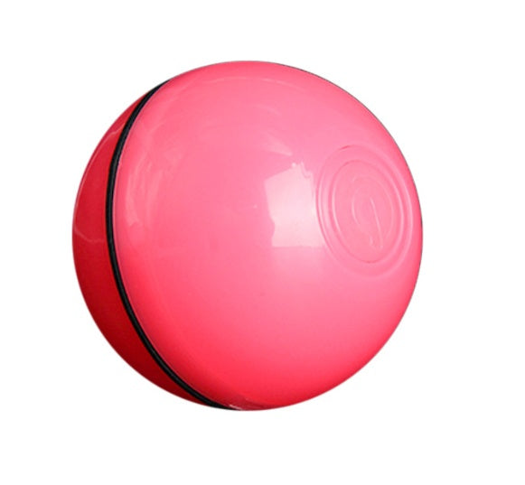 A happy cat playing energetically with the FurryFable Smart LED Laser Cat Toy Ball, promoting healthy exercise.