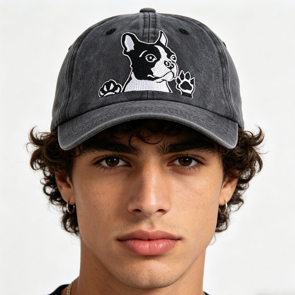FurryFable Boston Terrier Dog Embroidered Baseball Cap