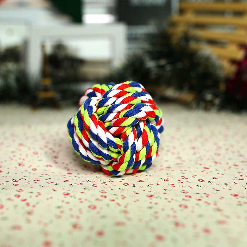 Cotton Rope Ball Toy – Durable Chew and Fetch Toy for Dogs & Pets