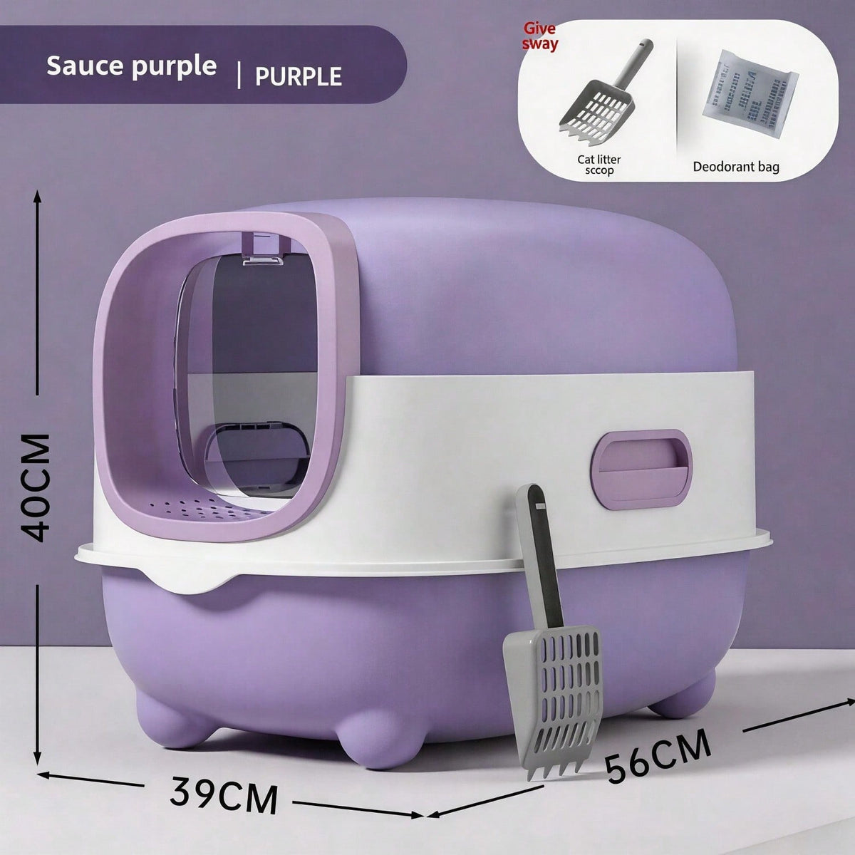 FurryFable Fully Enclosed Cat Litter Box | UV Odor Control
