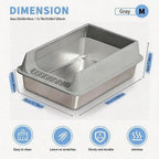 FurryFable Open-Top Stainless Steel Litter Box
