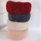 Close-up of the ultra-soft plush fabric of the FurryFable donut pet bed