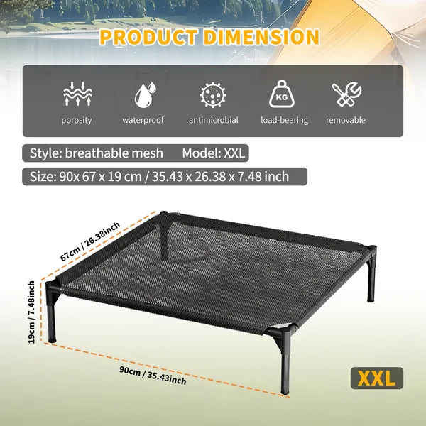 XXL Cooling Mesh Pet Bed - Ventilated, Outdoor & Indoor Comfort