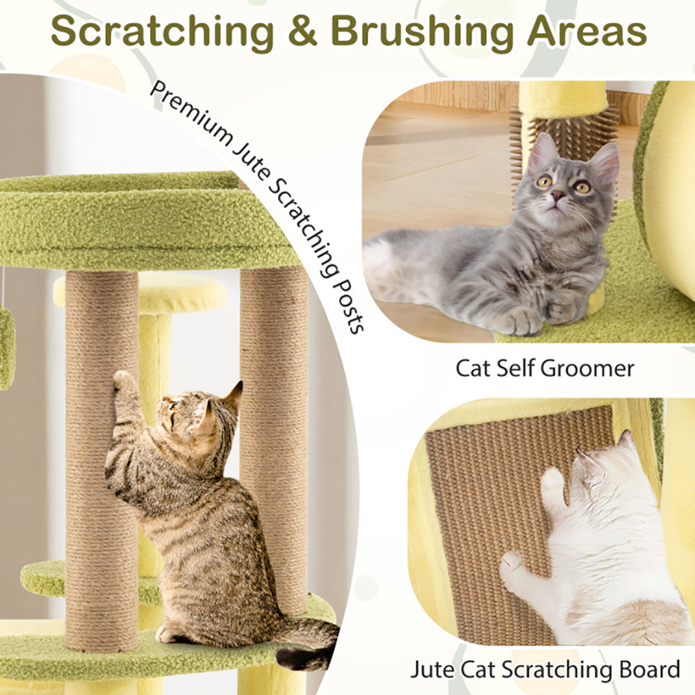FurryFable Avocado Cat Tower with Private Condo