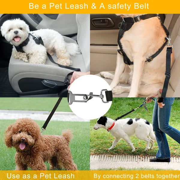 FurryFable Dog Car Seat Belt & Leash | 2-Pack