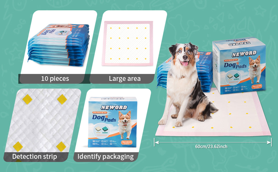 Health Monitoring Dog Pee Pads | Leak-Proof, Color-Changing Urine Pads (10 Pack)