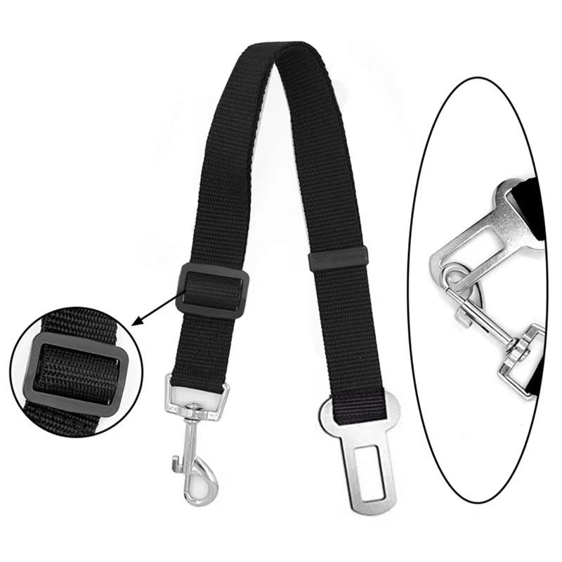 Adjustable Dog Car Seat Belt – Retractable Safety Harness for Pets