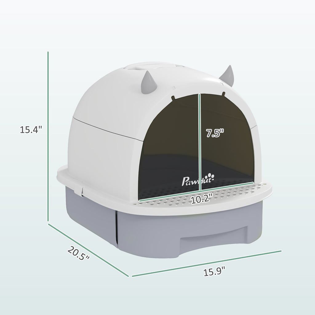 FurryFable Covered Litter Box with Lid & Scoop