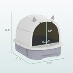 FurryFable Covered Litter Box with Lid & Scoop