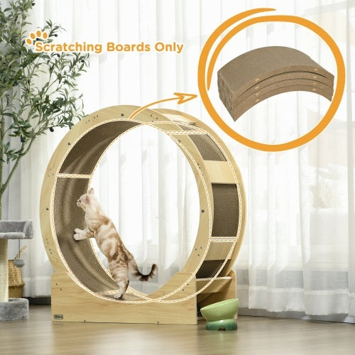 FurryFable 4-pack reversible cat scratch boards on a wooden floor, protecting furniture.
