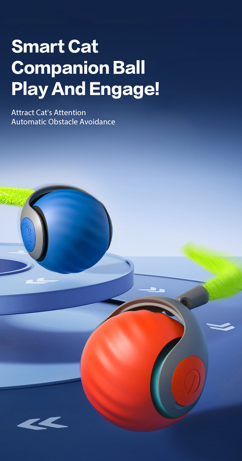 Smart Rechargeable Interactive Cat Ball – Automatic Teaser Toy for Cats | Type-C, Pet Fun & New Year Gift