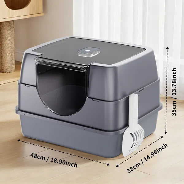 FurryFable Enclosed Cat Litter Box - Odor & Tracking Control
