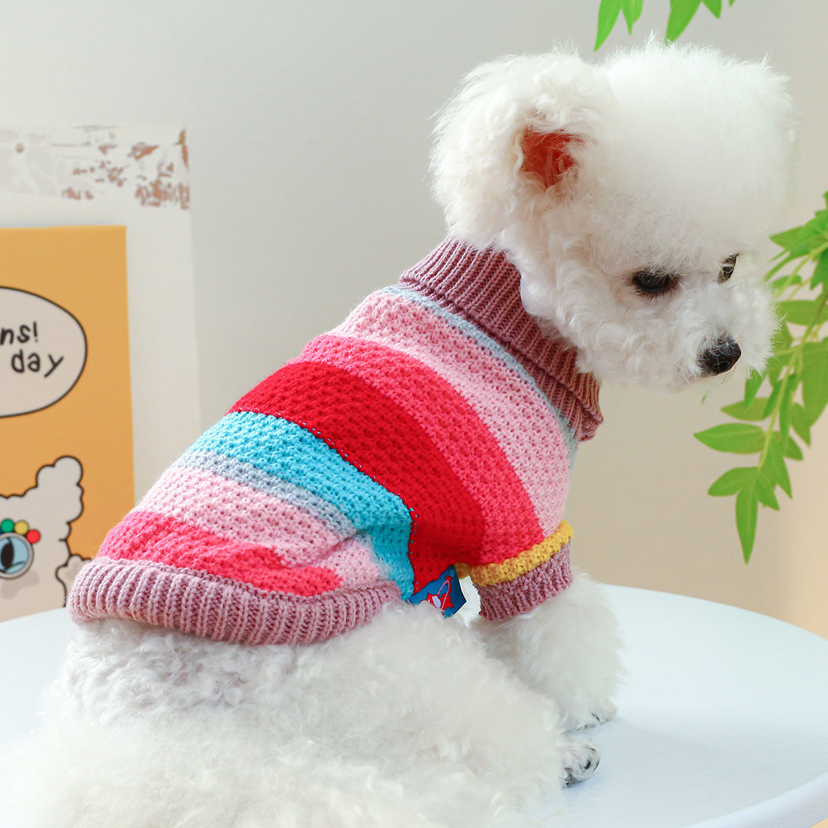 Striped Pet Sweater | Colorful Knit Pullover for Dogs & Cats