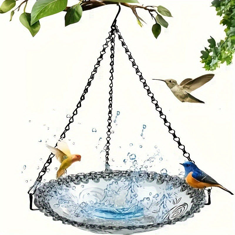 Hanging Outdoor Bird Bath & Feeder | Garden Water Bowl