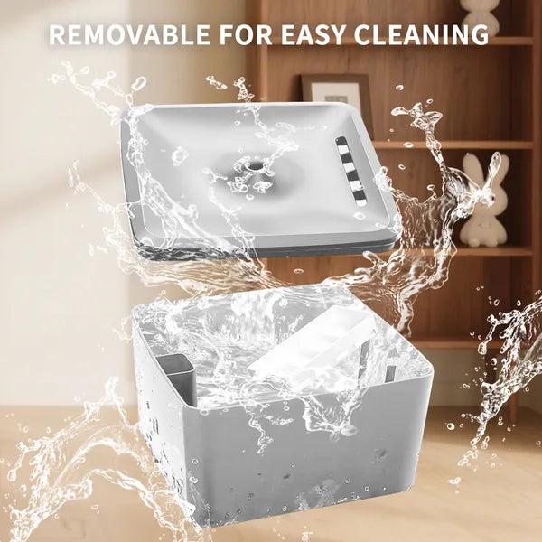 FurryFable Square Pet Water Fountain | Silent & Multi-Layer Filter