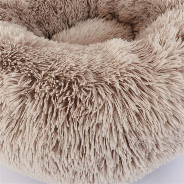 FurryFable pet bed in a living room setting, demonstrating its stylish design