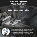 2-Pack Adjustable Dog Car Seat Belt & Leash | Heavy-Duty, Tangle-Free, Safe Travel Harness Clip