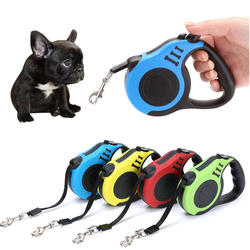Retractable Dog Leash with One-Touch Brake – Tangle-Free Nylon Lead for Small & Medium Dogs