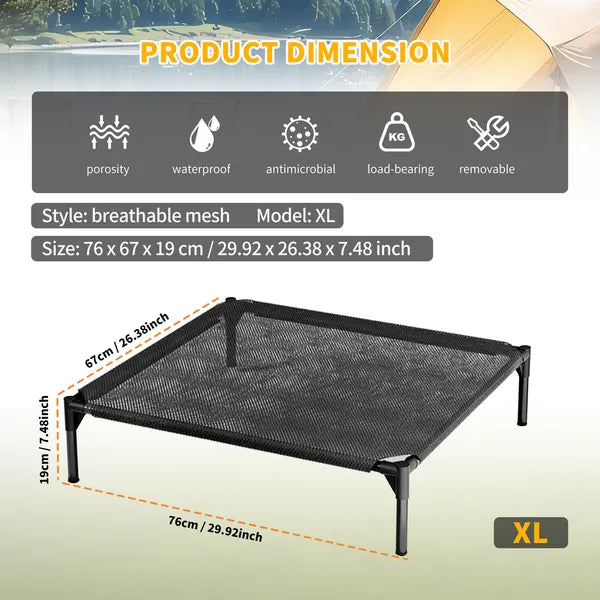XL Cooling Mesh Pet Bed - Ventilated, Outdoor & Indoor Comfort