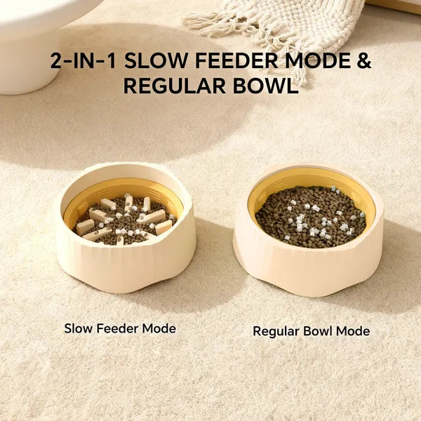 FurryFable Slow Feeder Pet Bowl - Anti-Bloat Digestion