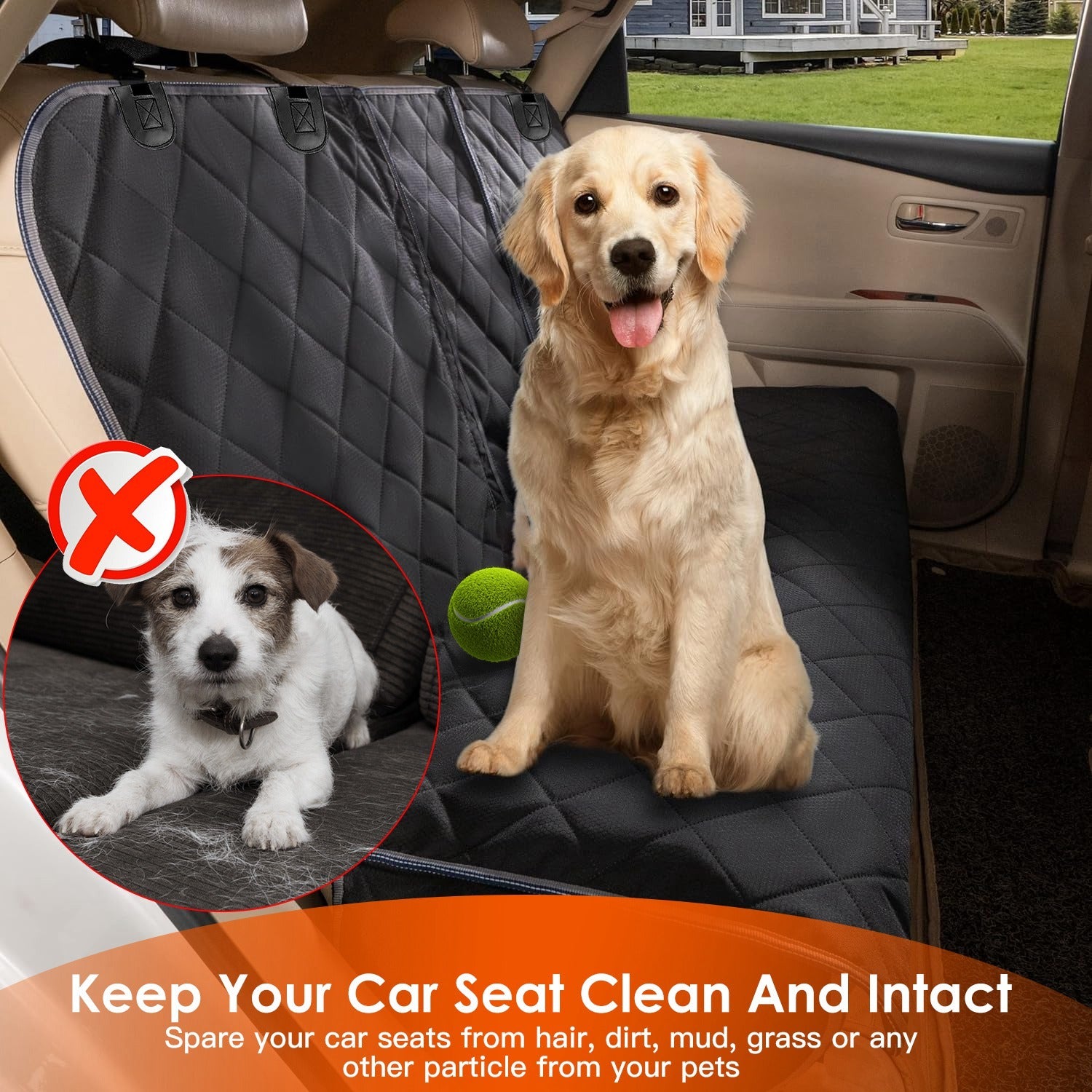 Dog Car Seat Cover | Waterproof & Scratchproof Back Seat Protector