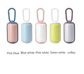 Collection of all five FurryFable Pet Poop Bag Dispenser color variants: Grey coffee, White pink, Blue white, Green white, Pink blue