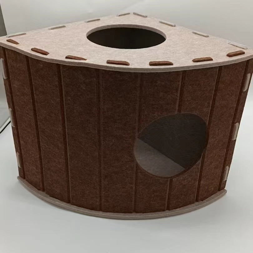 FurryFable Calming Cat Villa - Enclosed Felt Cat House