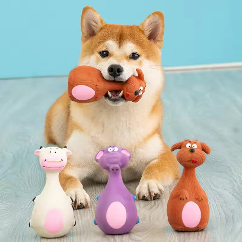 FurryFable Squeaky Latex Chew Toys | 4-Piece Set