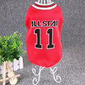 FurryFable World Cup Dog Vest size chart with measurements for various dog breeds