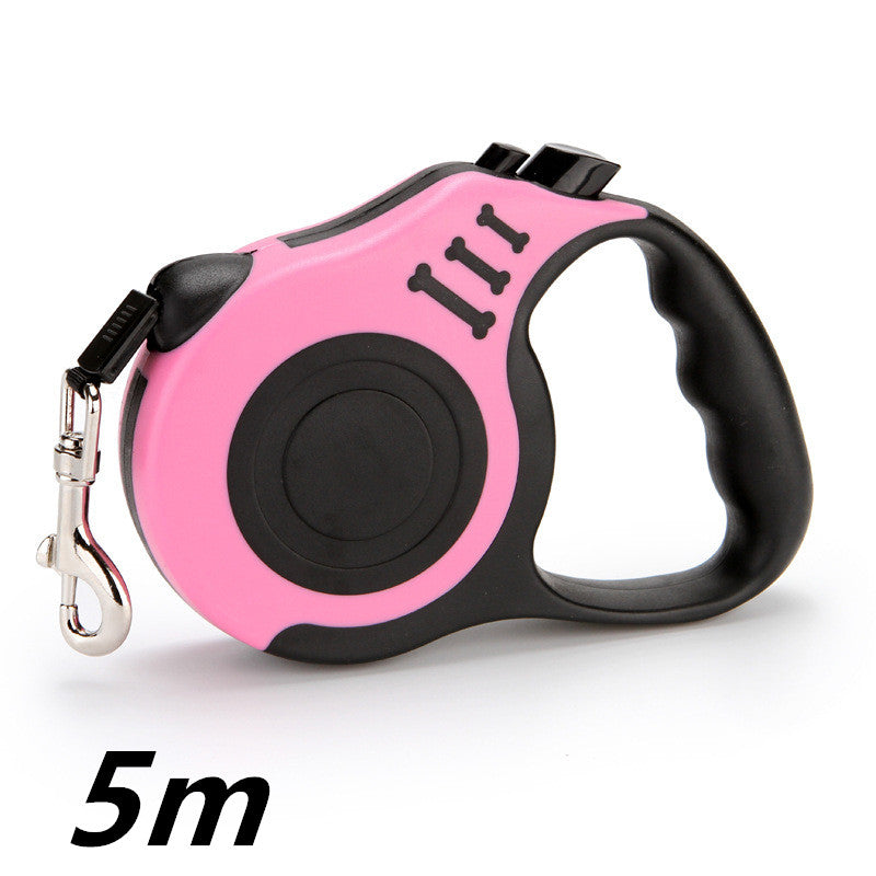 Retractable Dog Leash with One-Touch Brake – Tangle-Free Nylon Lead for Small & Medium Dogs