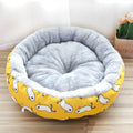 Happy dog sleeping soundly in a beige FurryFable plush pet bed