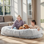 FurryFable Human-Size Dog Bed | Washable Faux Fur