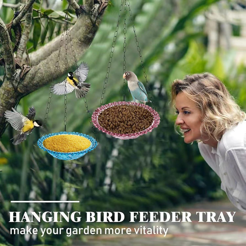 Hanging Outdoor Bird Bath & Feeder | Garden Water Bowl