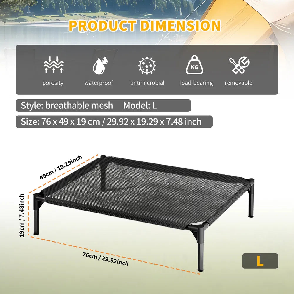 L Cooling Mesh Pet Bed - Ventilated, Outdoor & Indoor Comfort