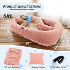 FurryFable Human-Size Dog Bed | Washable Faux Fur