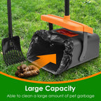 Dog Pooper Scooper Kit – Heavy-Duty Rake & Swivel Bin with Long Handle, Waste Bag Dispenser, and 35 Bags