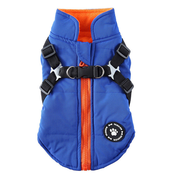 Dog Winter Jacket | Cotton-Padded Coat with Chest Strap