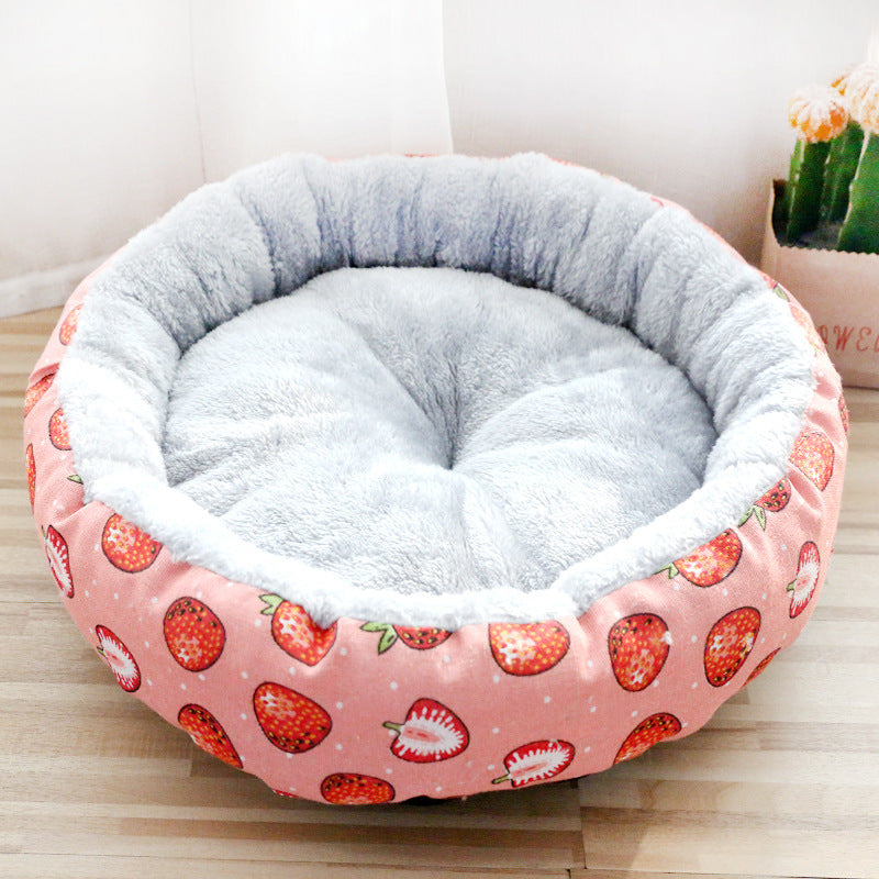 Top-down view of the FurryFable pet bed with high rebound PP cotton filling