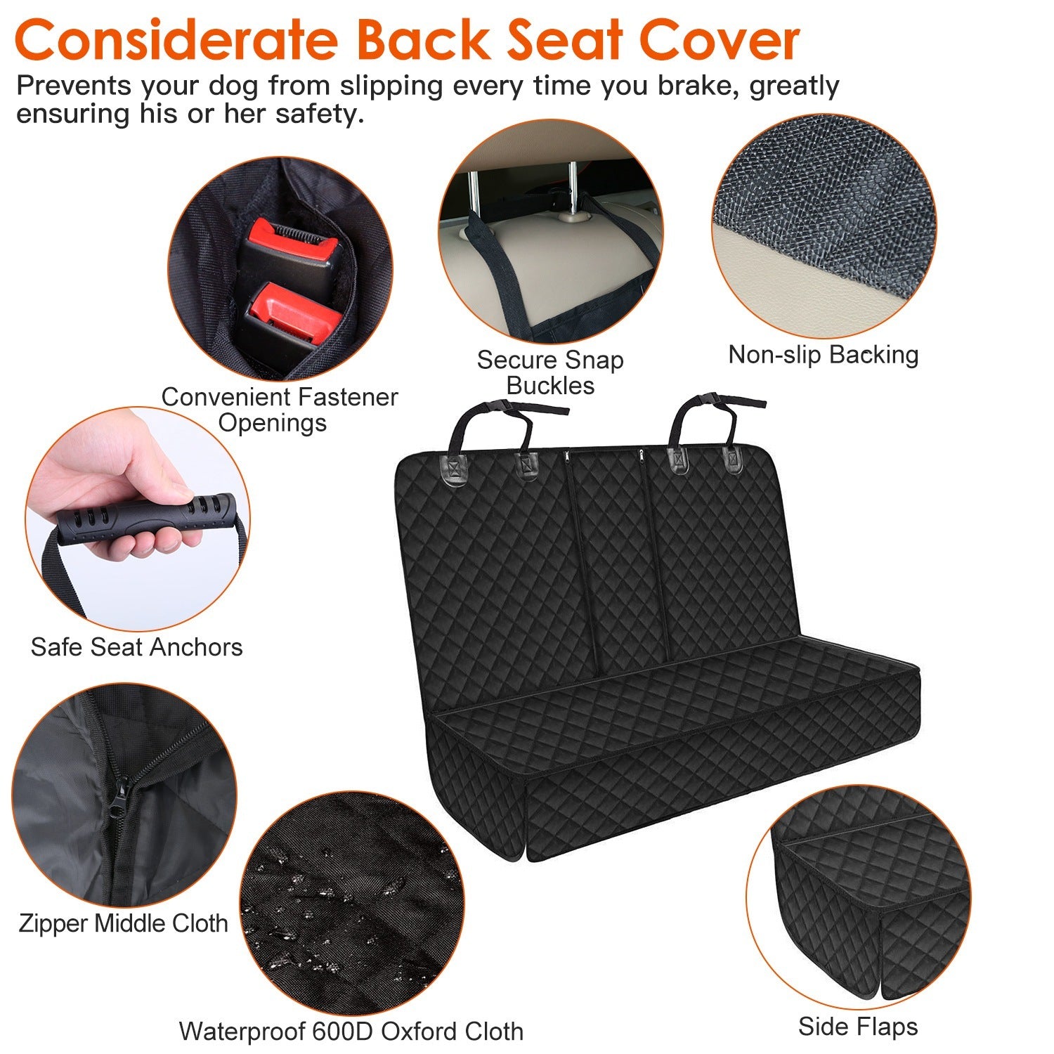 Dog Car Seat Cover | Waterproof & Scratchproof Back Seat Protector