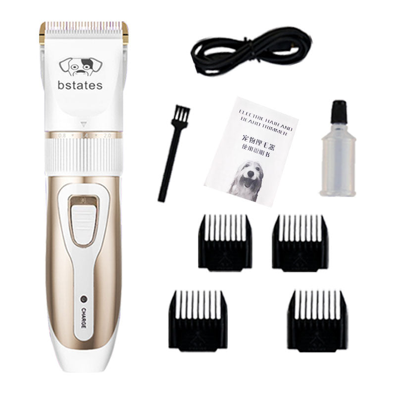 Overhead shot of the complete FurryFable pet grooming kit.