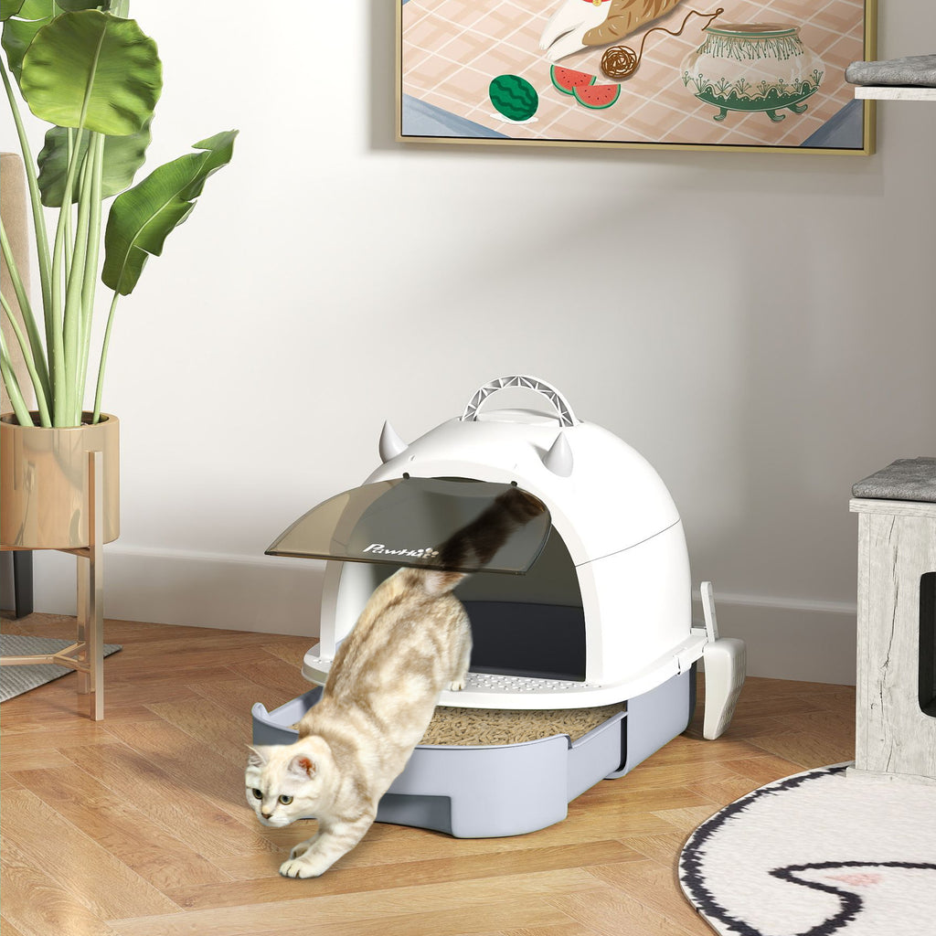 FurryFable Covered Litter Box with Lid & Scoop