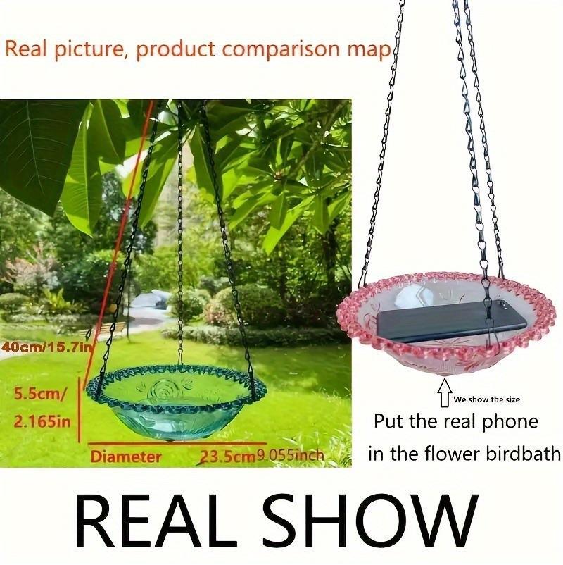 Hanging Outdoor Bird Bath & Feeder | Garden Water Bowl