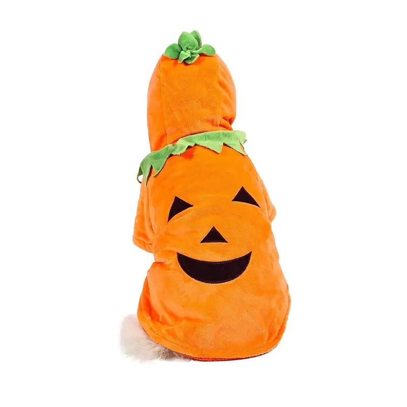 Pumpkin Dog Hoodie | Cute Halloween Fleece Costume for Small Dogs
