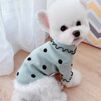 Polka Dot Dog Turtleneck | Soft Bottoming Shirt for Small Dogs